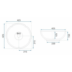 Stylowa Umywalka Niebieska MARINA - Nowoczesny Design Nablatowy