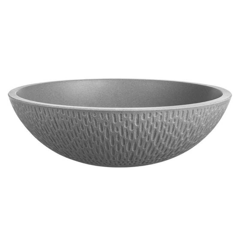 Elegancka Umywalka Granitowa Amber Szara z Chromowaną Baterią Glamour Wysoką