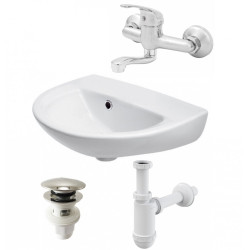 Ekskluzywny Komplet Rodos: Umywalka President, Bateria Mitris + Syfon & Korek