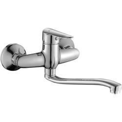 Nowoczesna i elegancka bateria umywalkowa ścienna Cento Kuchinox – Chromowany luksus dla Twojej łazienki!