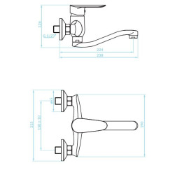 Nowoczesna i elegancka bateria umywalkowa ścienna Cento Kuchinox – Chromowany luksus dla Twojej łazienki!