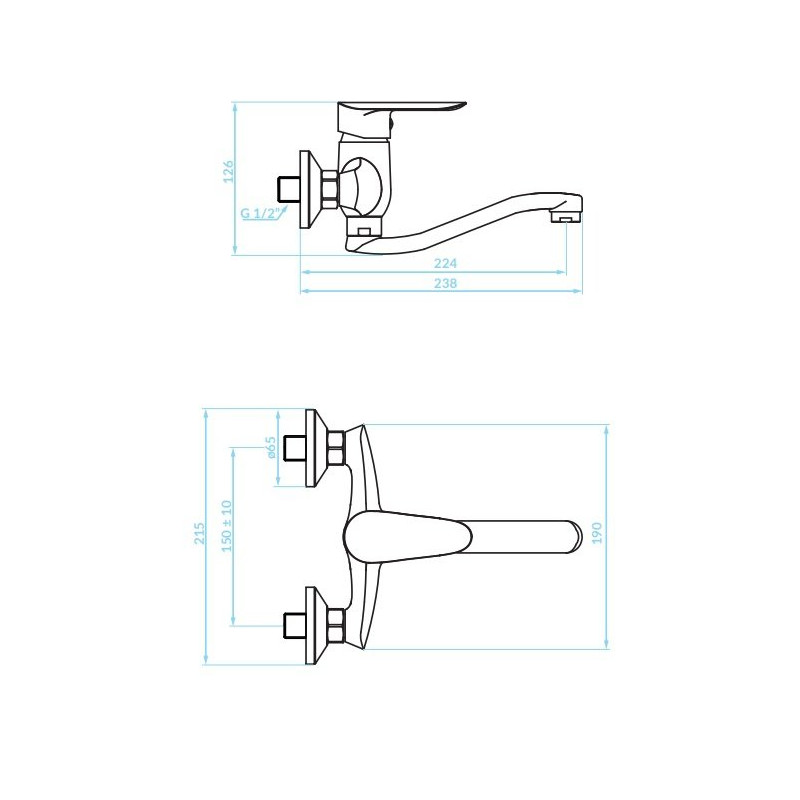 Nowoczesna i elegancka bateria umywalkowa ścienna Cento Kuchinox – Chromowany luksus dla Twojej łazienki!