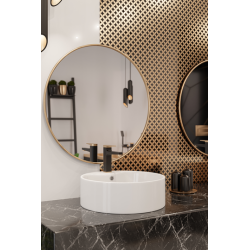 Nowoczesna bateria umywalkowa Invena MIDNIGHT czarno-złota rose BU-35-014