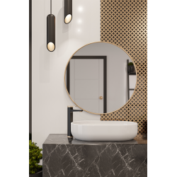 Elegancka Bateria Łazienkowa MIDNIGHT Czarna/Złoto Róż, Wysoka jakość Invena