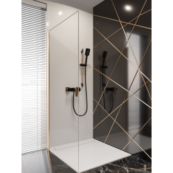 Czarna bateria prysznicowa Invena MIDNIGHT z różowo-złotymi akcentami - Luksus i Styl