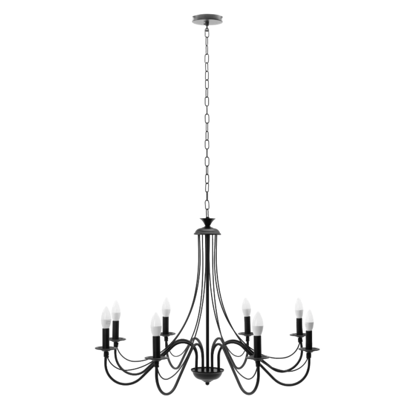 Elegancka LAMPA APP648-8CP w Głębokiej Czerni - Wyróżnij Swoje Wnętrze!