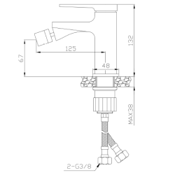 Ekskluzywna Bateria Bidetowa MIDNIGHT Czarna/Złoto Róż BB-35-014 od Invena
