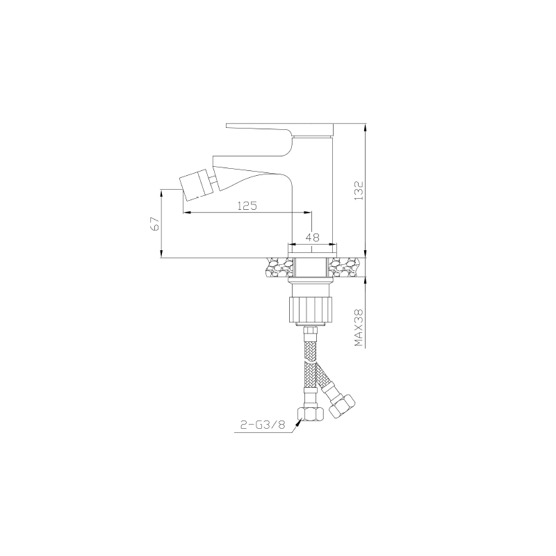 Ekskluzywna Bateria Bidetowa MIDNIGHT Czarna/Złoto Róż BB-35-014 od Invena