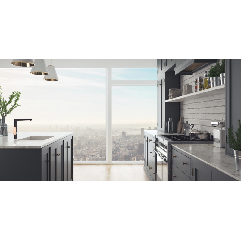 Invena MIDNIGHT: Luksusowa Bateria Kuchenna Black/Gold Rose - Styl i Elegancja w Twojej Kuchni