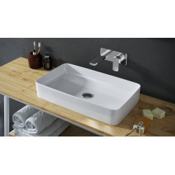 Cori 61 umywalka nablatowa 61x36 cm prostokątna, biały połysk