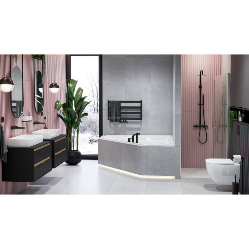 Cori 61 umywalka nablatowa 61x36 cm prostokątna, biały połysk