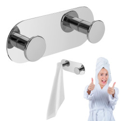 Chromowany wieszak Miri podwójny na ręczniki - łatwy montaż, elegancki styl