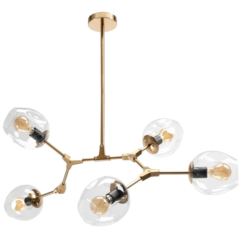 Elegancka Lampa Wisząca APP506-5C w Złotym Wykończeniu - Oświetlenie Premium