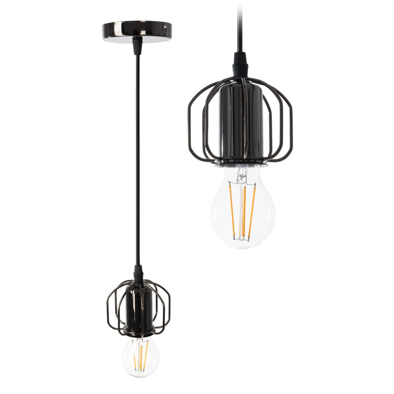 Elegancka Lampa APP595-1CP - Błyszcząca Czerń, Designerski Styl