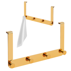 Złoty Wieszak Prysznicowy 4w1 - Stylowy, Bez Montażu, Idealny na Ręczniki!