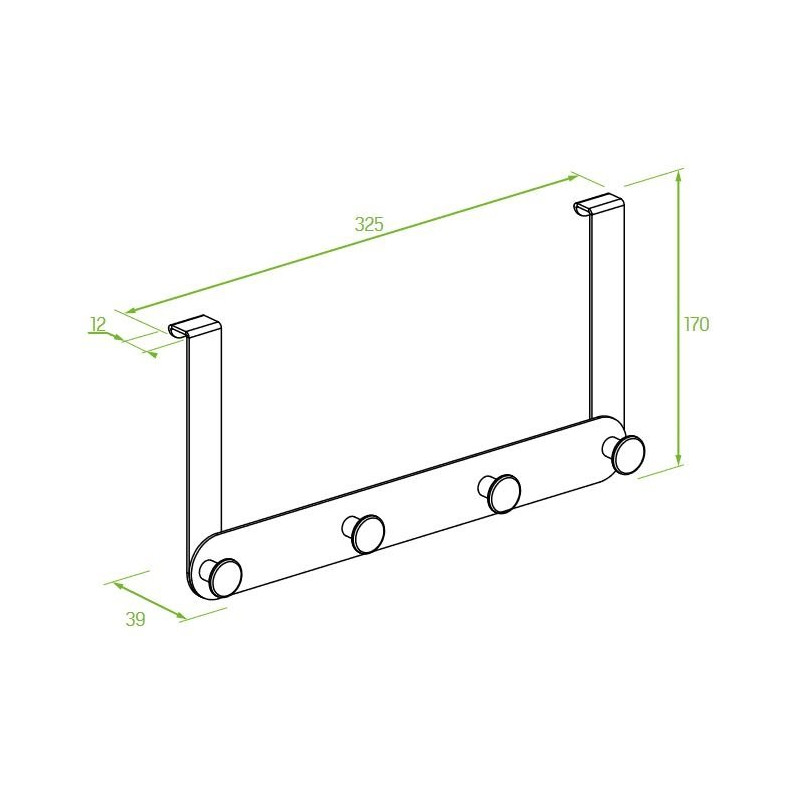 Laveo Miri wieszak poczwórny na kabinę prysznicową złota 170x325