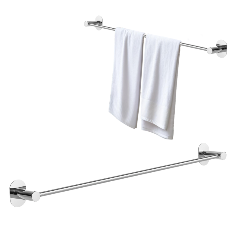 MIRI Chromowany Wieszak na Ręcznik 61cm - Samoprzylepny i Przykręcany!