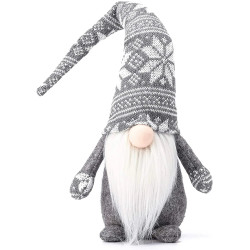 Uroczy Skrzat Bożonarodzeniowy YX017 - Szary, 50 cm - Twój świąteczny towarzysz!