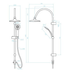 Kuchinox Ondo kolumna natryskowa czarna