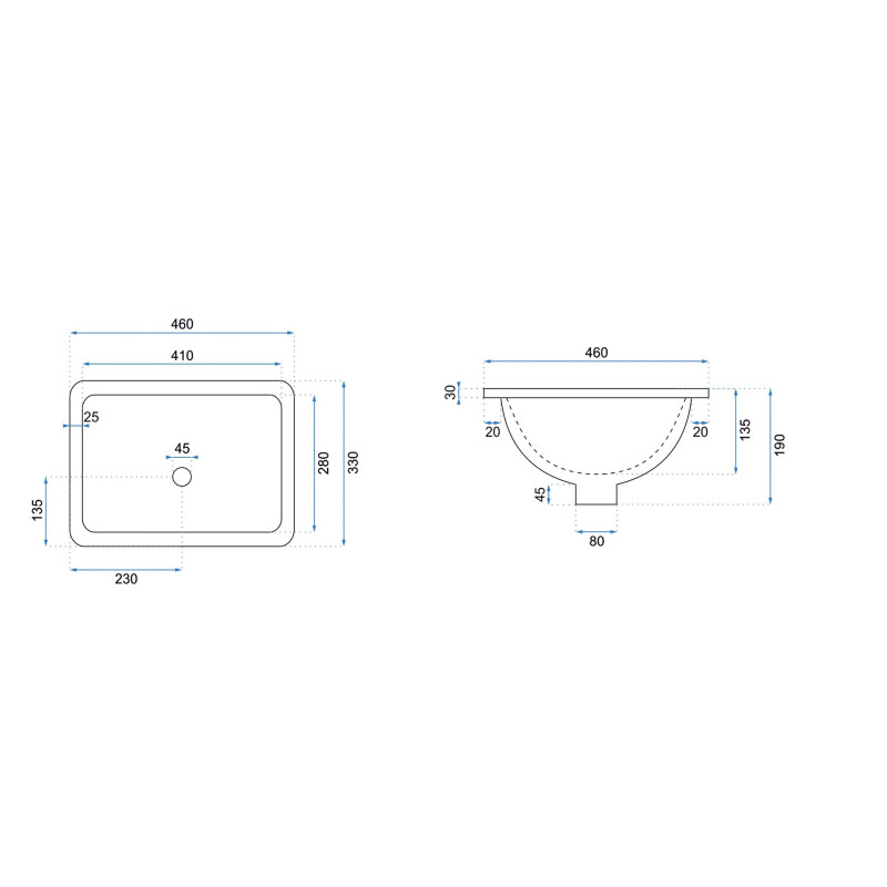 Elegancka Umywalka Podblatowa Adela - Nowoczesny Design dla Twojej Łazienki!
