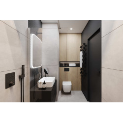 Meteor grzejnik łazienkowy 111x50 cm, czarny soft