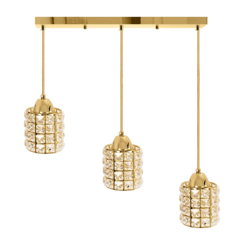Ekskluzywna Lampa Wisząca APP725-3CP w Złotym Wykończeniu - Elegancja i Styl