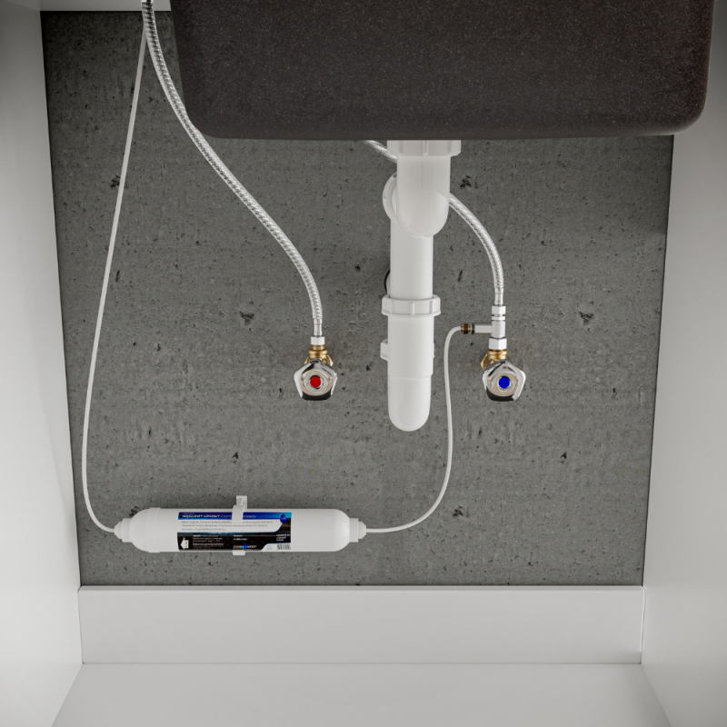 Elegancka Bateria Invena Glamour, Chrom/Czarny z Ruchomą Wylewką i Filtrem Węglowym