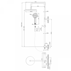 Luksusowa Kolumna Prysznicowa Gold z Baterią Termostatyczną - Invena Elegance