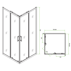 Kabina Prysznicowa LAVEO Bresso 80x80 cm Chrom + Gratis Preparat - Nowoczesność w Twojej Łazience