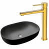 Ekskluzywna Umywalka Teja Black z Złotą Baterią GLAMOUR – Luksusowe Wykończenie Łazienki