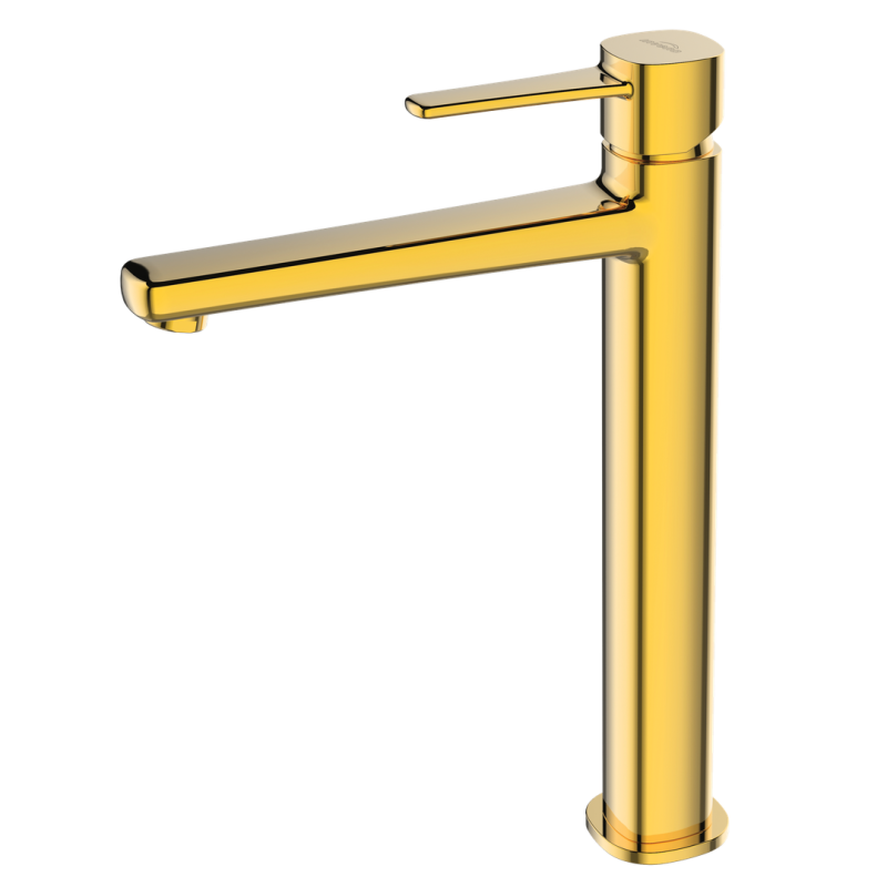 Umywalka Dokos z baterią GLAMOUR Gold – Elegancja w czerni, połyskująca jak marzenie!