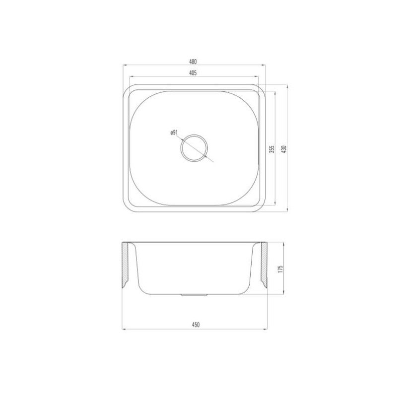 Stylowy Zlewozmywak Doppio 1-komorowy – Kompaktowy i Elegancki bez Ociekacza 48x43 cm