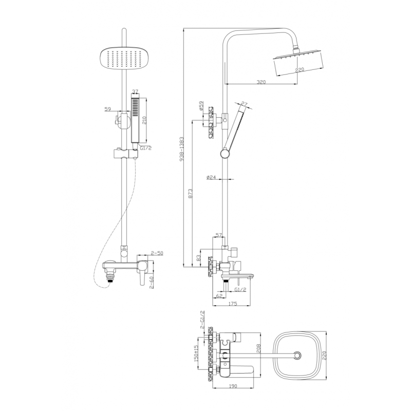 Złota bateria umywalkowa Glamour z deszczownicą - lśniąca elegancja w Twojej łazience