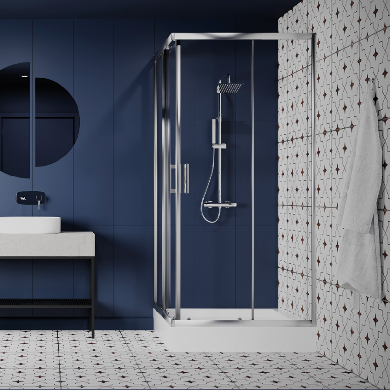 Luksusowa kabina prysznicowa LAVEO Bresso 90x90 cm + środek czyszczący gratis