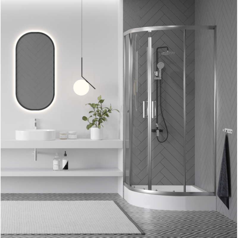 Elegancka Kabina Prysznicowa LAVEO Bresso 90x90 cm w Chromie + GRATIS!