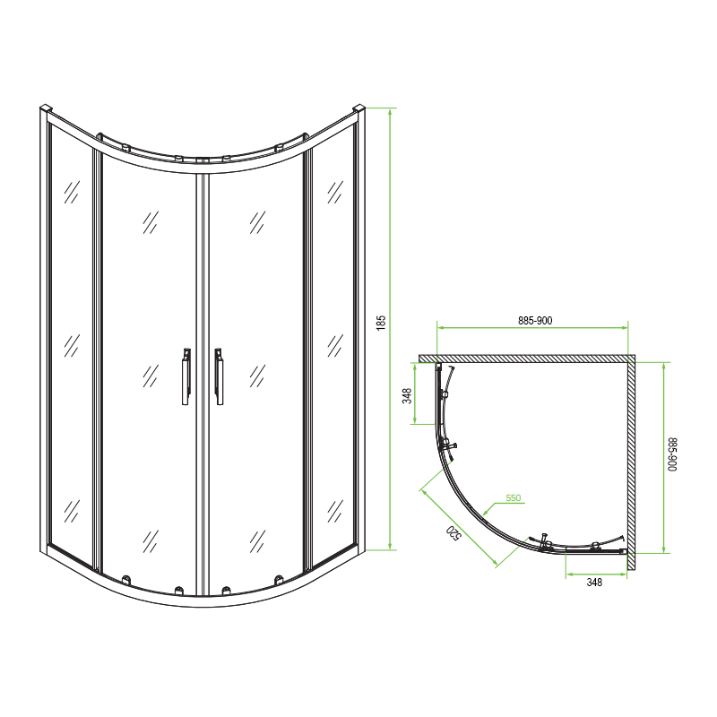 Elegancka Kabina Prysznicowa LAVEO Bresso 90x90 cm w Chromie + GRATIS!