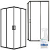 Zestaw: Ekskluzywna Kabina Prysznicowa LAVEO Bresso 90x90 cm Czarna + Środek Czystości