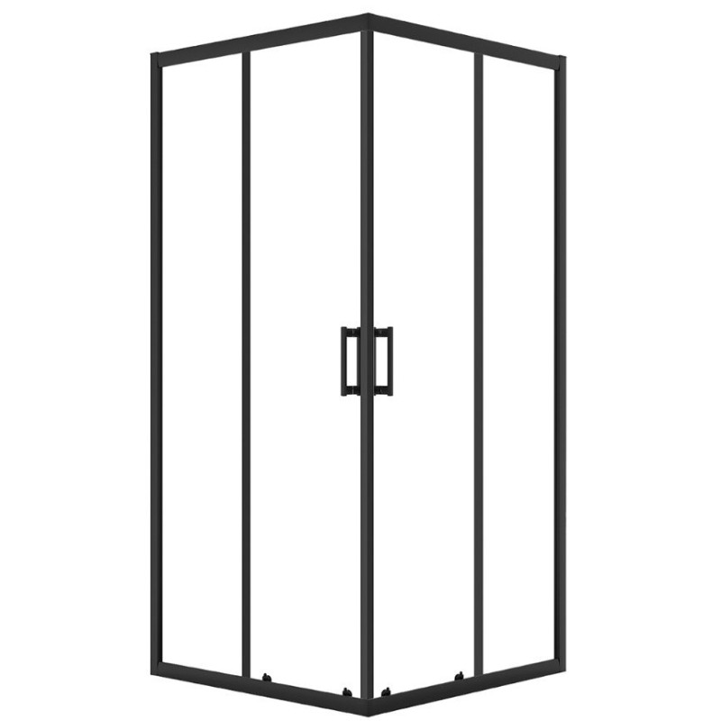 Zestaw: Ekskluzywna Kabina Prysznicowa LAVEO Bresso 90x90 cm Czarna + Środek Czystości