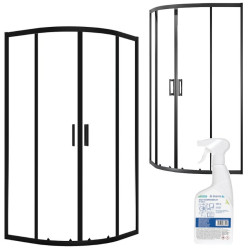 Elegancka Kabina Prysznicowa LAVEO Bresso 90x90 cm Czarna + Gratis Środek Pielęgnacyjny