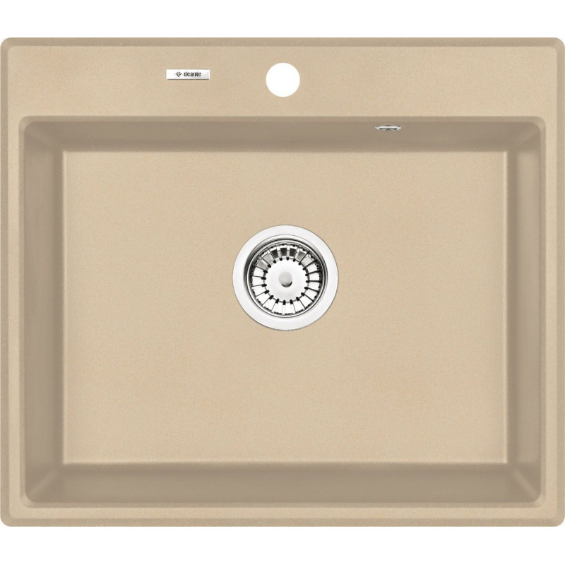 Elegancki zlewozmywak piaskowy Andante, 1-komorowy, 60x52 cm, ZQN_7103