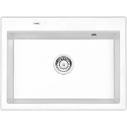 Elegancki zlewozmywak Eridan 1-komorowy 70x52 w kolorze alabaster