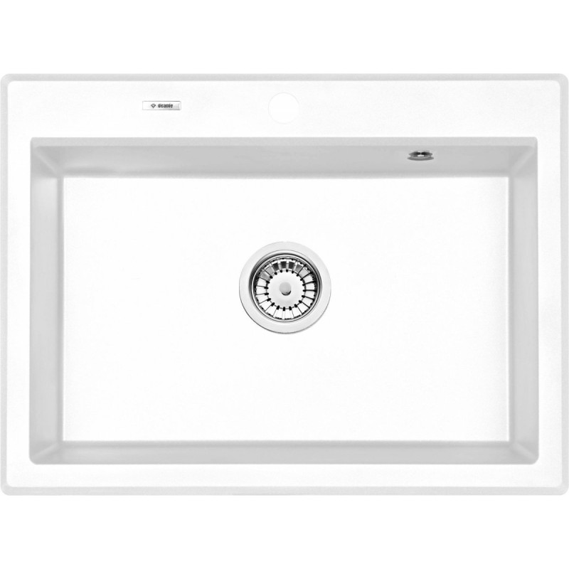 Elegancki zlewozmywak Eridan 1-komorowy 70x52 w kolorze alabaster