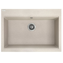 Granitowy Zlew Kuchenny Laveo Tau 50x70 cm w Beżowym Eleganckim Stylu - 10 Lat Gwarancji