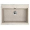 Granitowy Zlew Kuchenny Laveo Tau 50x70 cm w Beżowym Eleganckim Stylu - 10 Lat Gwarancji
