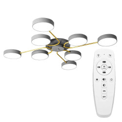 Elegancka Lampa APP532-8C Szaro-Złota dla Wnętrz z Charakterem