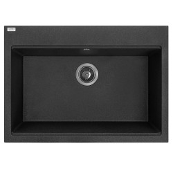 Laveo Tau zlewozmywak granitowy czarne 500x700 1-komorowy