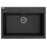 Nowoczesny zlewozmywak granitowy Laveo TAU 1-komorowy 50x70, czarny, trwały i elegancki