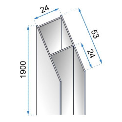 Rozszerzający Adapter MOLIER BLACK 190cm - Eleganckie Rozwiązanie do Kabin/Drzwi