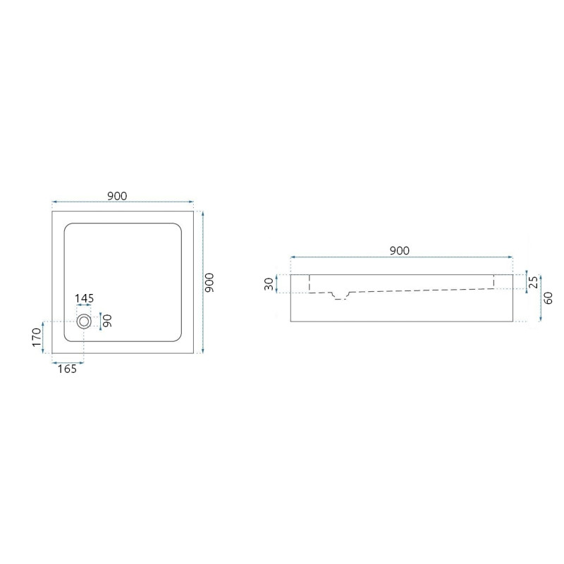 Nowoczesny Brodzik Savoy 80x100 Premium Biały + Syfon w Zestawie