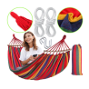 Hamak Dwuosobowy z Poprzeczką w Kolorze Czerwonym - Relaks w Ogrodzie!